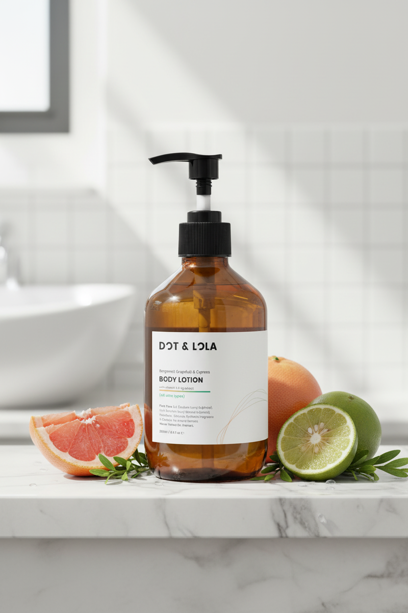 Body Lotion flat lay
